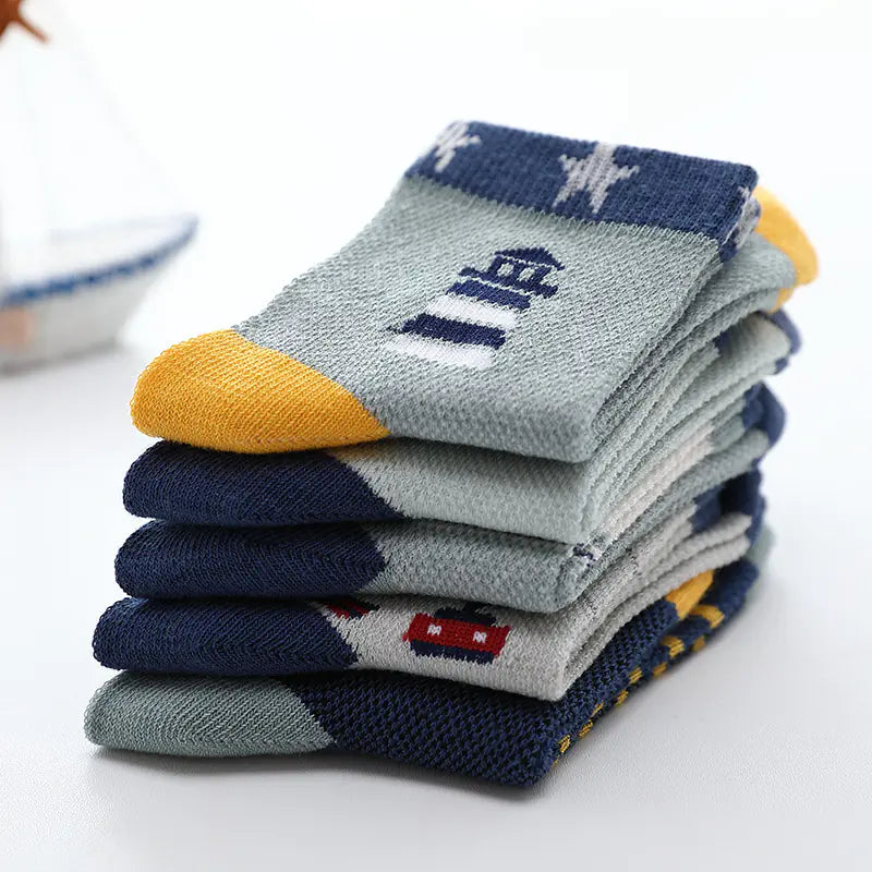 Children's Cool Mesh Cotton Socks for Ages 3-15