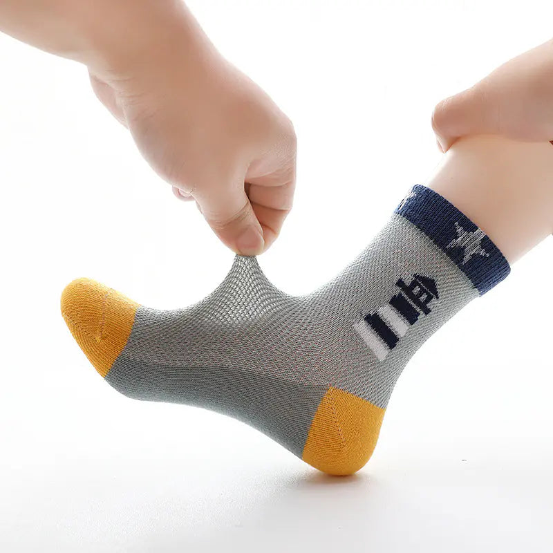 Children's Cool Mesh Cotton Socks for Ages 3-15