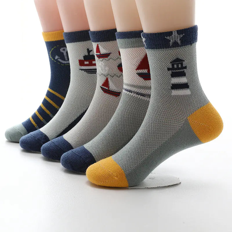 Children's Cool Mesh Cotton Socks for Ages 3-15
