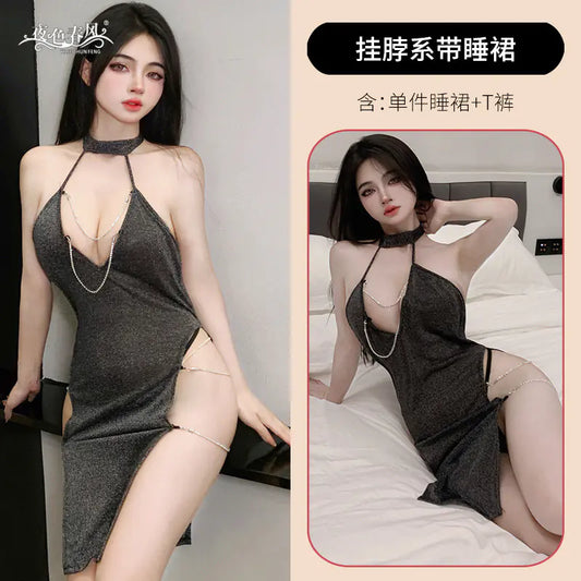 "Night Breeze Sexy Lingerie Student Uniform Set"