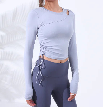 2020 Autumn Winter Yoga T-Shirt with Side Ties