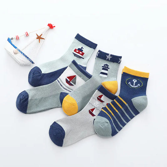 Children's Cool Mesh Cotton Socks for Ages 3-15